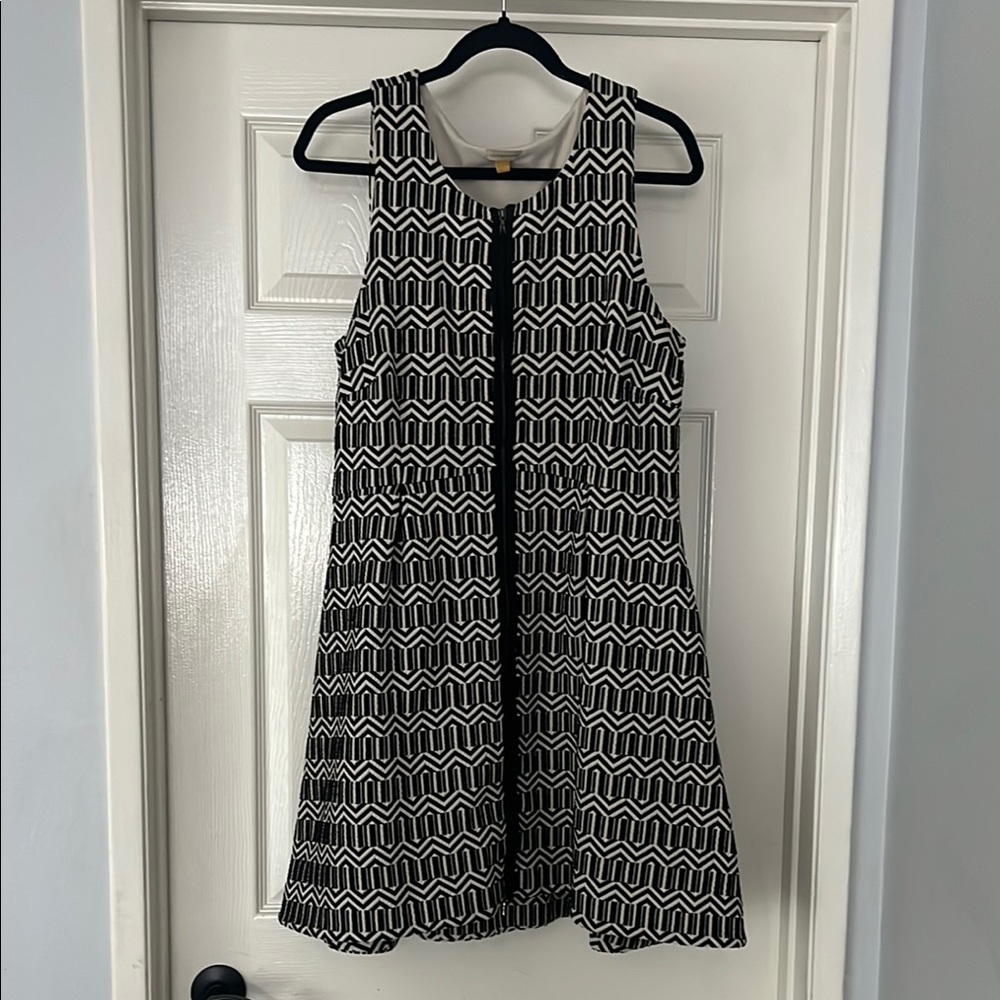 Leifsdottir Black and White Halter A-line Mini Dress